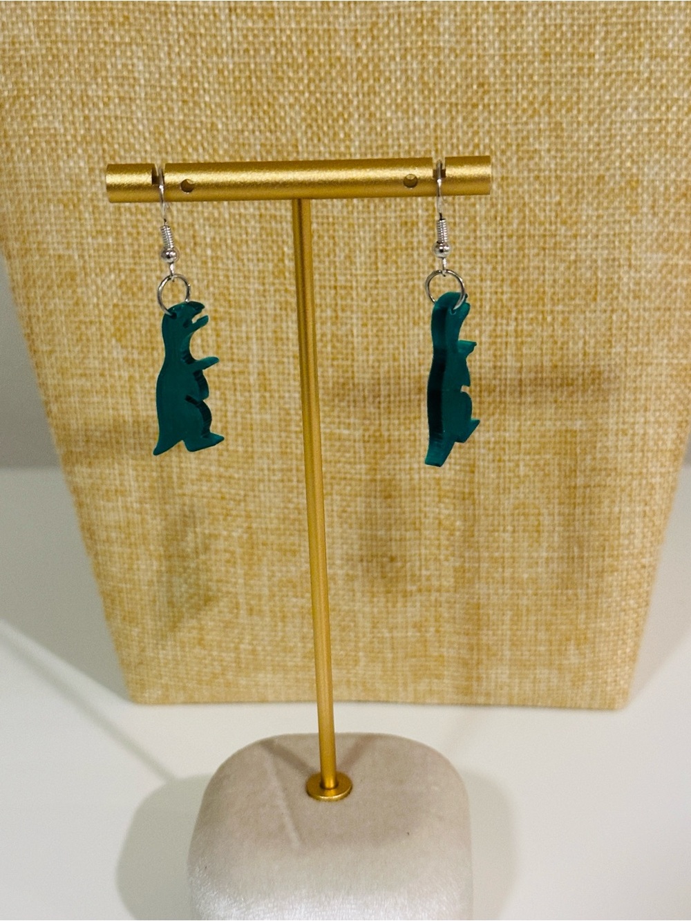Fashion Jewelry Teal Dinosaur Acrylic Drop Earrings - Women Jewelry